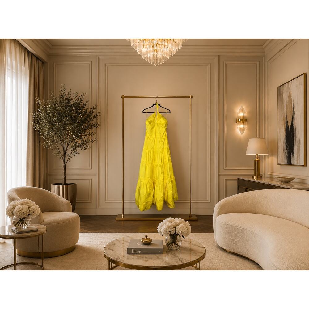 Prabal Gurung for JCPenney Sungold Yellow Tiered Maxi Dress NWT Size 12 Sundress